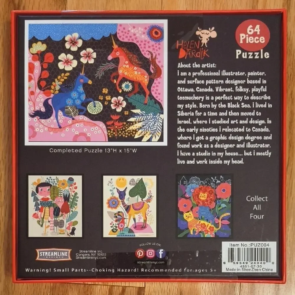 Streamline Imagined, Helen Dardjk Two Unicorns Puzzle - 64 Piece (EUC)